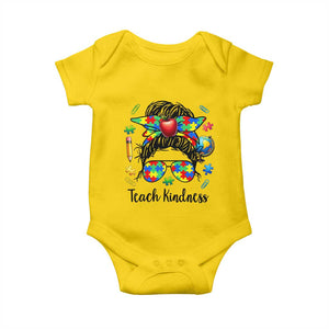 Sped Educator Autism Support Baby Onesie Teach Kindness Messy Bun
