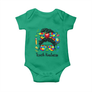 Sped Educator Autism Support Baby Onesie Teach Kindness Messy Bun