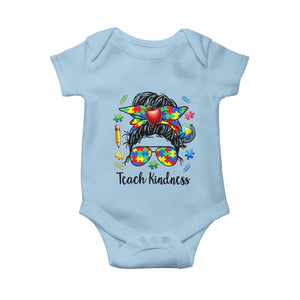 Sped Educator Autism Support Baby Onesie Teach Kindness Messy Bun