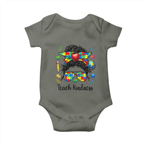 Sped Educator Autism Support Baby Onesie Teach Kindness Messy Bun