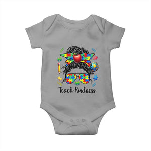 Sped Educator Autism Support Baby Onesie Teach Kindness Messy Bun