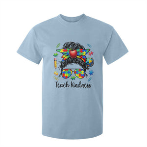 Sped Educator Autism Support T Shirt For Kid Teach Kindness Messy Bun