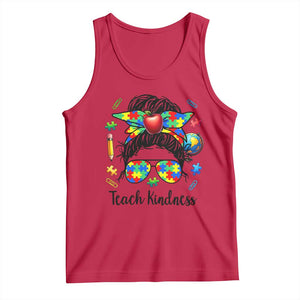 Sped Educator Autism Support Tank Top Teach Kindness Messy Bun