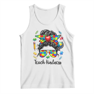 Sped Educator Autism Support Tank Top Teach Kindness Messy Bun