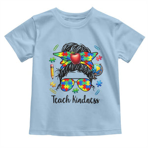 Sped Educator Autism Support Toddler T Shirt Teach Kindness Messy Bun