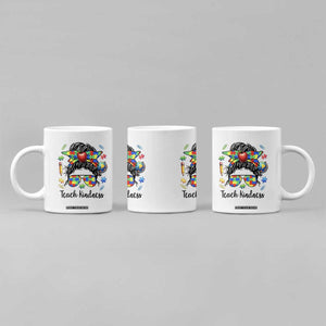 Sped Educator Autism Support Coffee Mug Teach Kindness Messy Bun