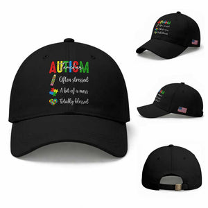 Autism Support Educator Baseball Cap Often Stressed A Bit Of A Mess Totally Blessed