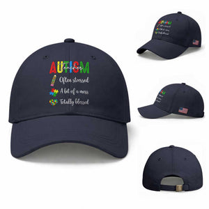 Autism Support Educator Baseball Cap Often Stressed A Bit Of A Mess Totally Blessed