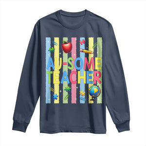 Special Ed Teacher Autism Acceptance Long Sleeve Shirt Au Some Teacher