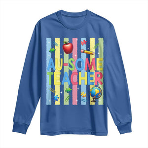 Special Ed Teacher Autism Acceptance Long Sleeve Shirt Au Some Teacher