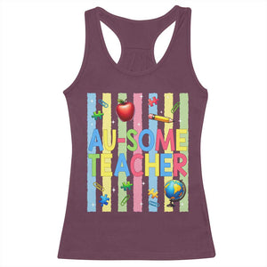 Special Ed Teacher Autism Acceptance Racerback Tank Top Au Some Teacher