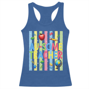 Special Ed Teacher Autism Acceptance Racerback Tank Top Au Some Teacher