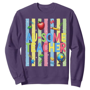 Special Ed Teacher Autism Acceptance Sweatshirt Au Some Teacher