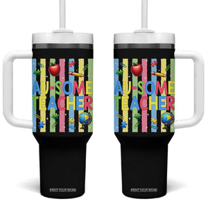 Special Ed Teacher Autism Acceptance Tumbler With Handle Au Some Teacher