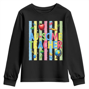 Special Ed Teacher Autism Acceptance Youth Sweatshirt Au Some Teacher