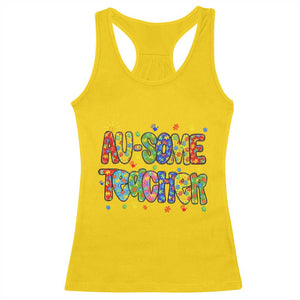 Autism Acceptance Special Education Teacher Racerback Tank Top Au Some Teacher