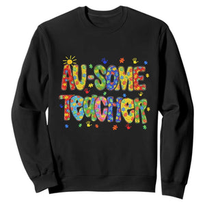 Autism Acceptance Special Education Teacher Sweatshirt Au Some Teacher