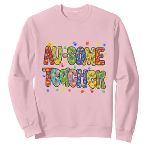 Autism Acceptance Special Education Teacher Sweatshirt Au Some Teacher