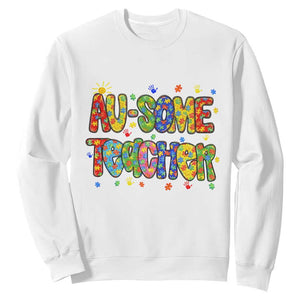 Autism Acceptance Special Education Teacher Sweatshirt Au Some Teacher