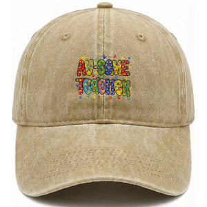 Autism Acceptance Special Education Teacher Washed Cotton Baseball Cap Au Some Teacher