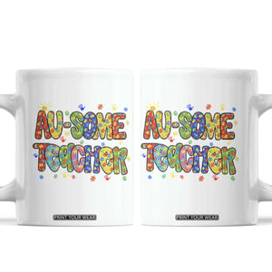 Autism Acceptance Special Education Teacher Coffee Mug Au Some Teacher