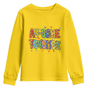 Autism Acceptance Special Education Teacher Youth Sweatshirt Au Some Teacher