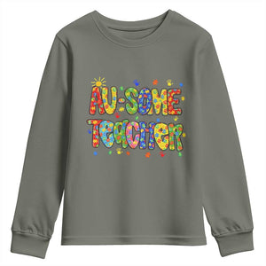 Autism Acceptance Special Education Teacher Youth Sweatshirt Au Some Teacher