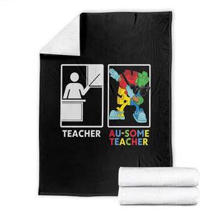 Funny Au Some Teacher Throw Blanket Autism Acceptance Special Education Gift