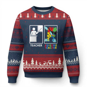 Funny Au Some Teacher Ugly Christmas Sweater Autism Acceptance Special Education Gift