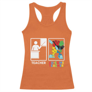Funny Au Some Teacher Racerback Tank Top Autism Acceptance Special Education Gift