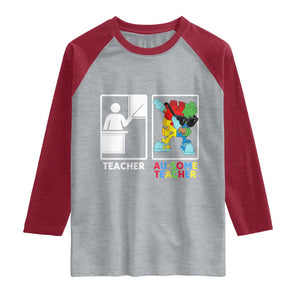 Funny Au Some Teacher Raglan Shirt Autism Acceptance Special Education Gift