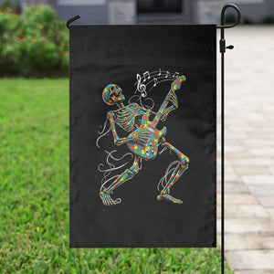 Autism Acceptance Rock Guitar Skeleton Garden Flag Music Lover