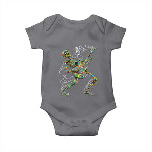 Autism Acceptance Rock Guitar Skeleton Baby Onesie Music Lover