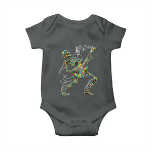 Autism Acceptance Rock Guitar Skeleton Baby Onesie Music Lover