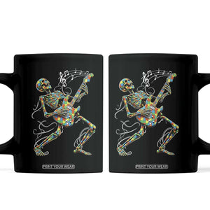 Autism Acceptance Rock Guitar Skeleton Coffee Mug Music Lover