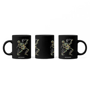 Autism Acceptance Rock Guitar Skeleton Coffee Mug Music Lover