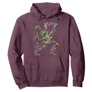 Autism Acceptance Rock Guitar Skeleton Hoodie Music Lover