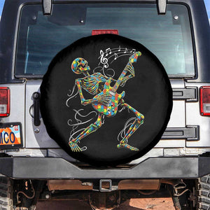 Autism Acceptance Rock Guitar Skeleton Spare Tire Cover Music Lover