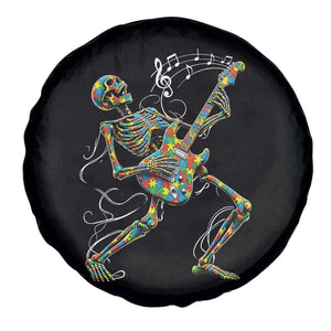 Autism Acceptance Rock Guitar Skeleton Spare Tire Cover Music Lover