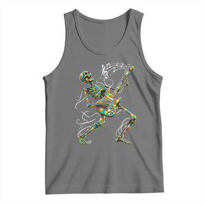 Autism Acceptance Rock Guitar Skeleton Tank Top Music Lover