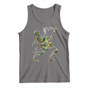 Autism Acceptance Rock Guitar Skeleton Tank Top Music Lover
