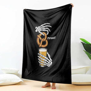 Prost Beer Lover Skeleton Hands German Festival Graphic Throw Blanket