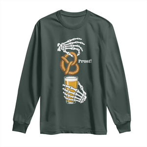 Prost Beer Lover Skeleton Hands German Festival Graphic Long Sleeve Shirt