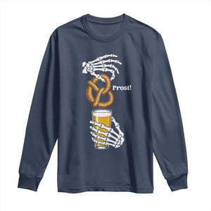 Prost Beer Lover Skeleton Hands German Festival Graphic Long Sleeve Shirt