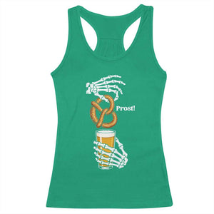 Prost Beer Lover Skeleton Hands German Festival Graphic Racerback Tank Top