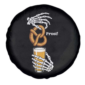 Prost Beer Lover Skeleton Hands German Festival Graphic Spare Tire Cover
