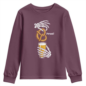 Prost Beer Lover Skeleton Hands German Festival Graphic Youth Sweatshirt