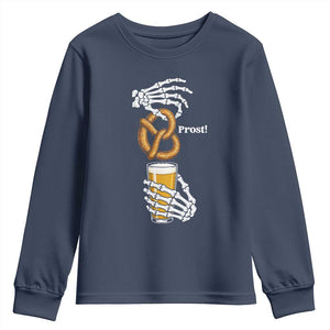 Prost Beer Lover Skeleton Hands German Festival Graphic Youth Sweatshirt