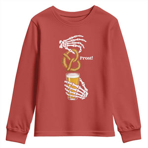 Prost Beer Lover Skeleton Hands German Festival Graphic Youth Sweatshirt