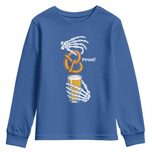 Prost Beer Lover Skeleton Hands German Festival Graphic Youth Sweatshirt
